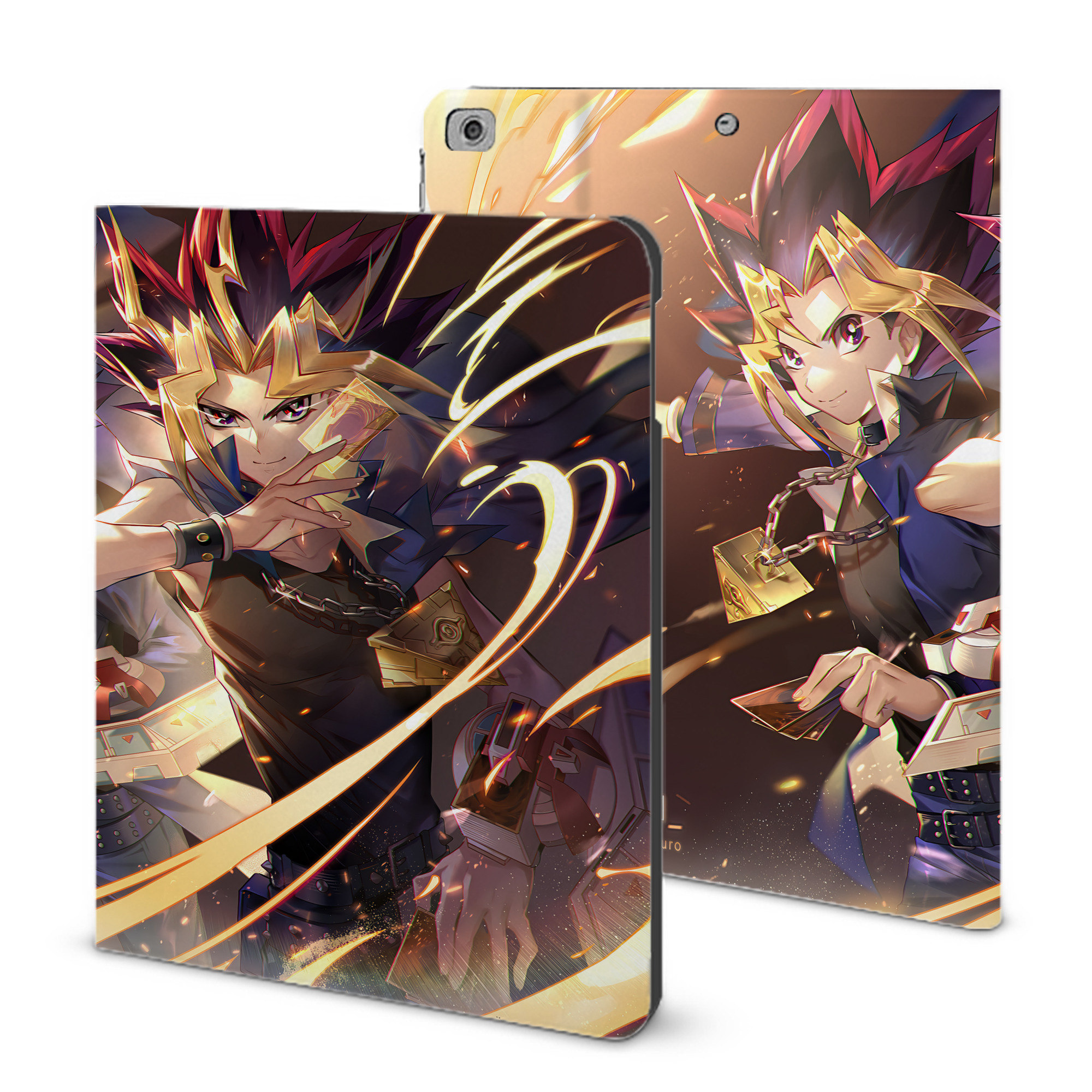 （画像用） 遊☆戯☆王 Yu-Gi-Oh! IPad ケース ブック型 PUレザー TPU 耐衝撃 軽量 薄型 ペン収納なし 全面保護 IPad 各モデル対応